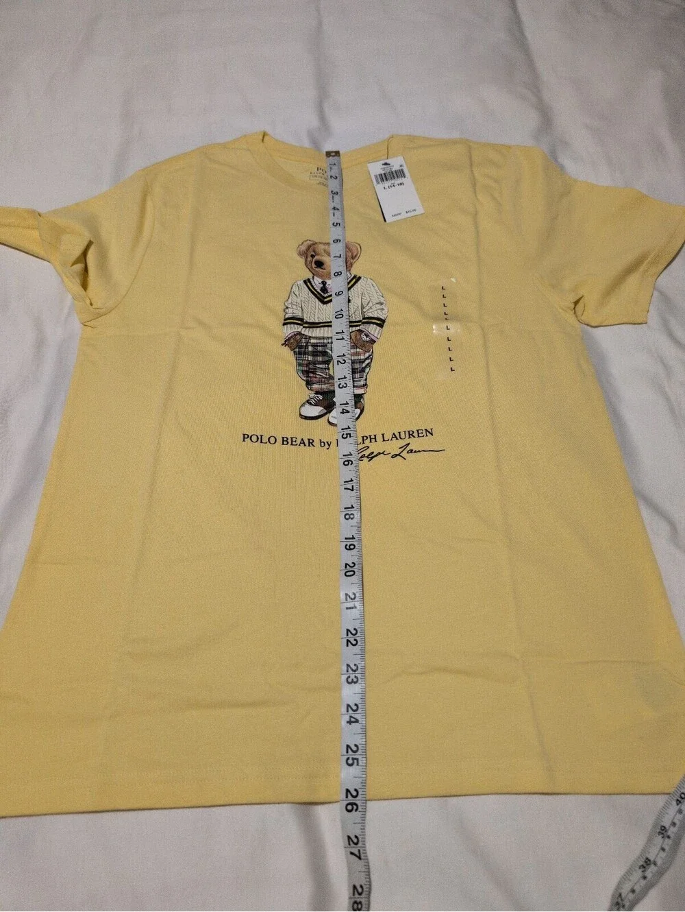 Polo Ralph Lauren Yellow Polo Bear Graphic T-Shirt Large 14-16